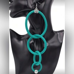 Teal Statement Earrings